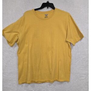 Jerzees Shirt Mens‎ XL Yellow Crew Neck Short Sleeve Heavyweight 100% Cotton